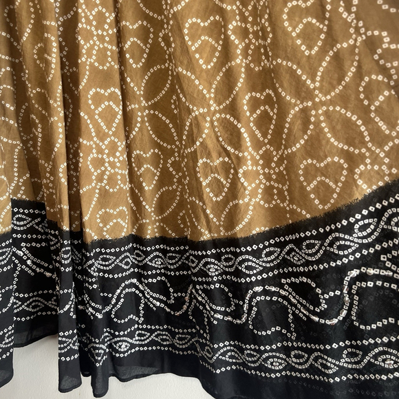 White Stag Maxi Skirt White Sequin Brown Cotton Boho Woman’s Size XL Vintage 90s - Picture 4 of 11